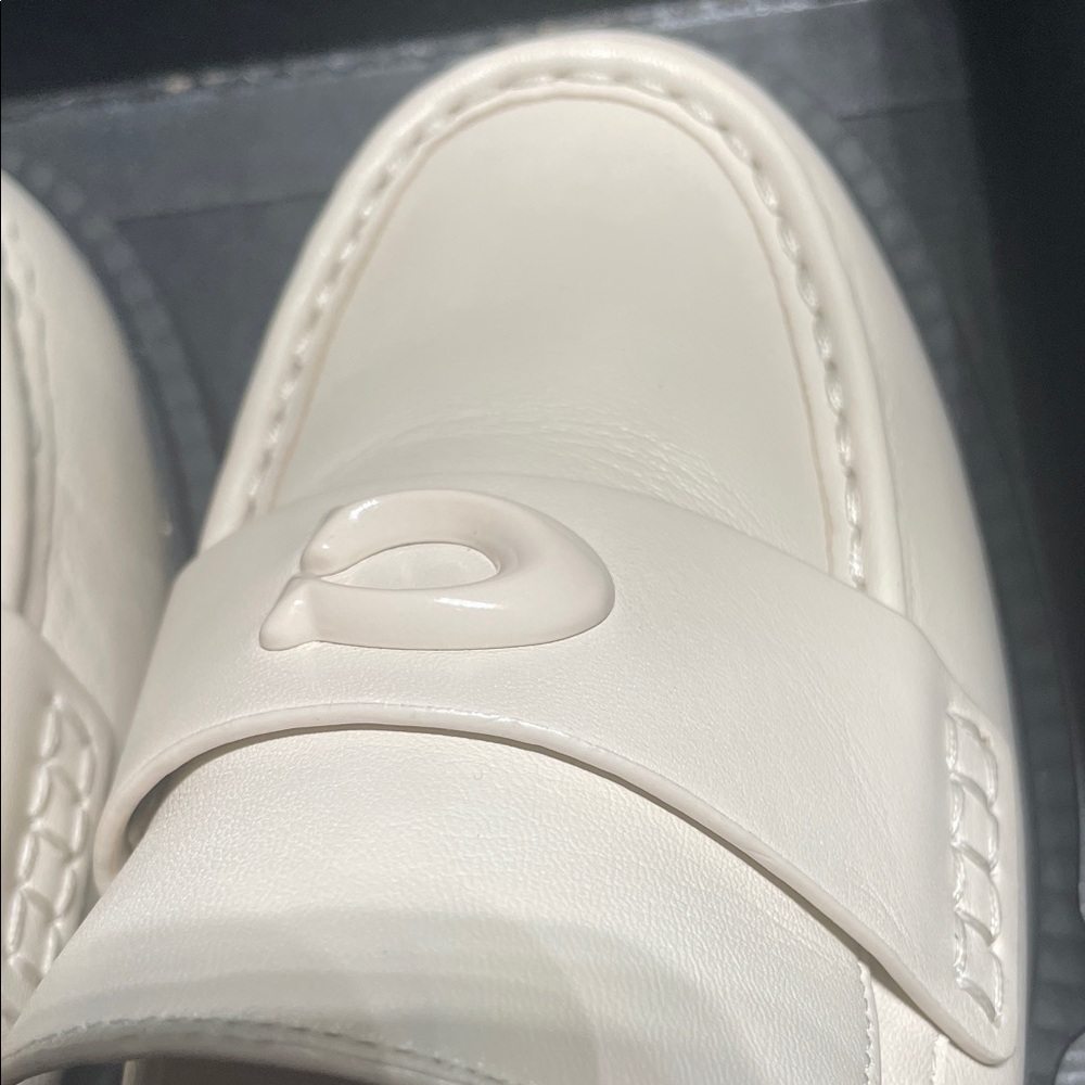 Coach Off-White Leather Loafers - Picture 3 of 8